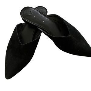 Leith Black suede slides… wore once